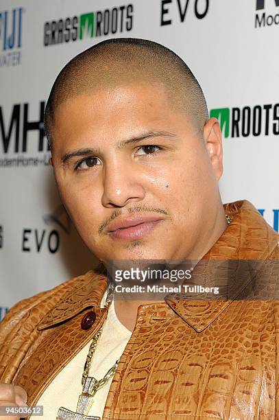 Boxer Fernando Vargas arrives at the launch party for MH+L magazine, held at the Boulevard3 nightclub on December 15, 2009 in Los Angeles, California.