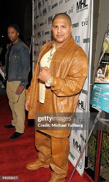 Boxer Fernando Vargas arrives at the launch party for MH+L magazine, held at the Boulevard3 nightclub on December 15, 2009 in Los Angeles, California.