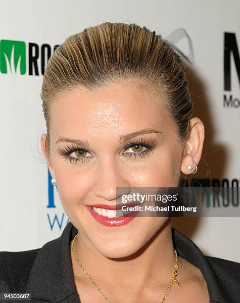 Former Pussycat Doll Ashley Roberts arrives at the launch party for MH+L magazine, held at the Boulevard3 nightclub on December 15, 2009 in Los...