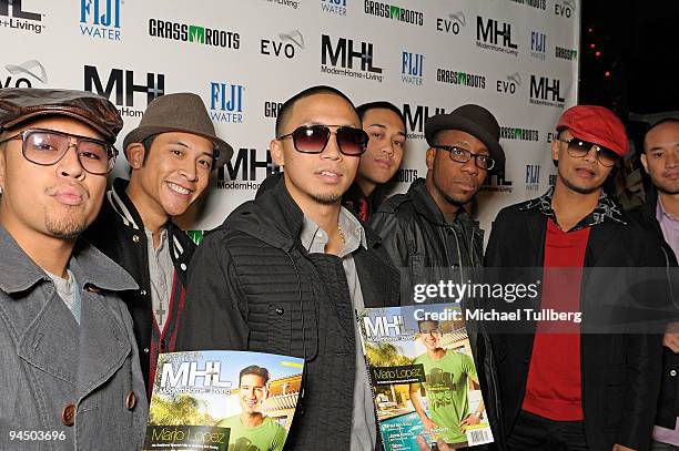 Hip-hop dance troupe Jabbawockeez arrives at the launch party for MH+L magazine, held at the Boulevard3 nightclub on December 15, 2009 in Los...