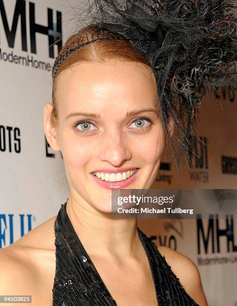 Model Zdenka Sutton arrives at the launch party for MH+L magazine, held at the Boulevard3 nightclub on December 15, 2009 in Los Angeles, California.