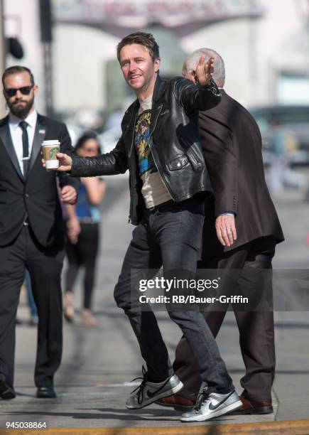 Chris Hardwick is seen at 'Jimmy Kimmel Live' on April 11, 2018 in Los Angeles, California.