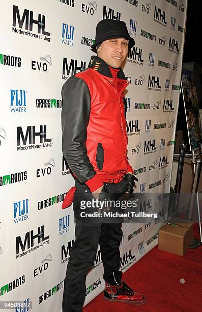 Musician Tabu of the Black Eyed Peas arrives at the launch party for MH+L magazine, held at the Boulevard3 nightclub on December 15, 2009 in Los...