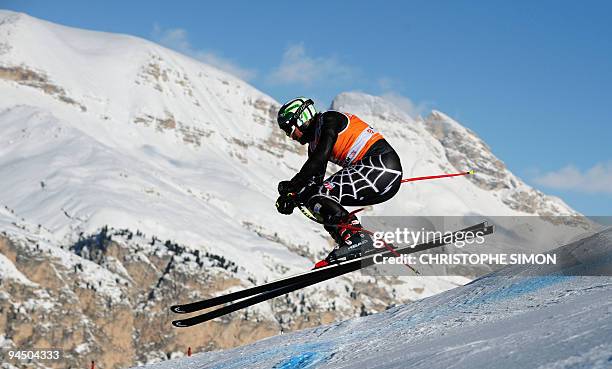 Bode Miller performs during the first training session of the Val Gardena Men's World Cup Downhill on December 16, 2009. Austria's Michael Walchhofer...