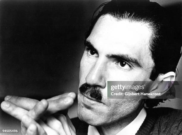 Ron Mael from Sparks posed in Amsterdam, Netherlands in 1975