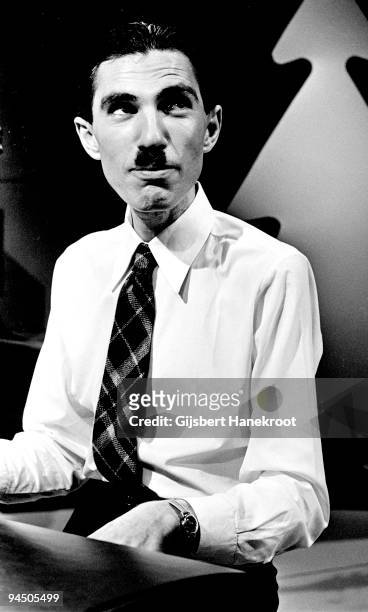 Ron Mael from Sparks performs live on stage at Hilversum, Netherlands in 1974