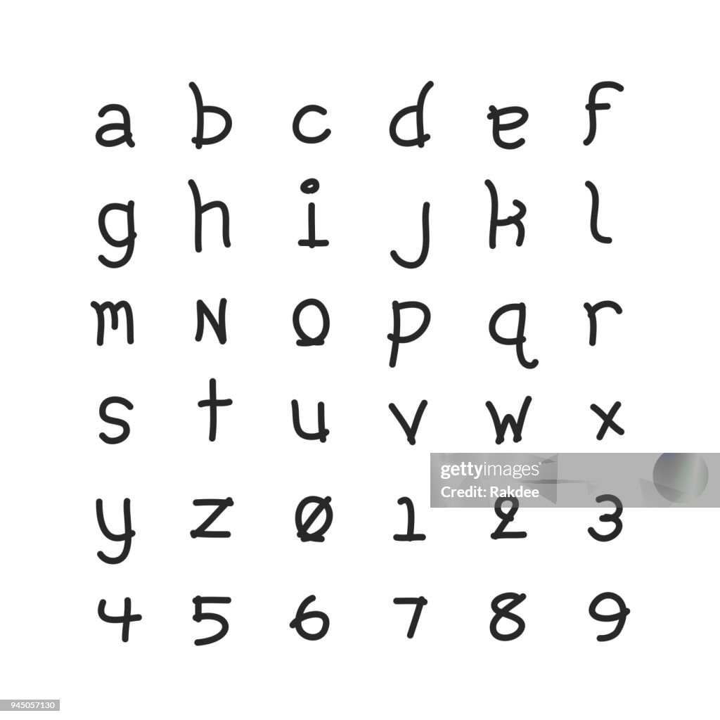 Lowercase Hand Lettering Lowercase Lettering Hand Drawn Series High-Res Vector Graphic - Getty ...