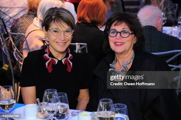 Rivka Saker and Hazel Collins attends AFIM Spring Luncheon with Ai Weiwei on April 11, 2018 in New York City.