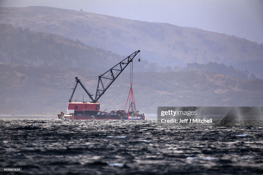 Recovery Of Sunk Fishing Trawler Takes Place On Loch Fyne