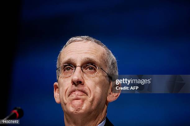 Todd Stern, US special envoy for climate change listens to questions during a press conference December 14, 2009 in the Bella Center in Copenhagen....