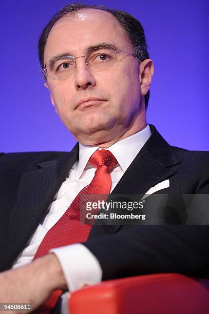 Xavier Rolet, chief executive of the London Stock Exchange , listens at the Autorites des Marches Financiers annual conference in Paris, France, on...