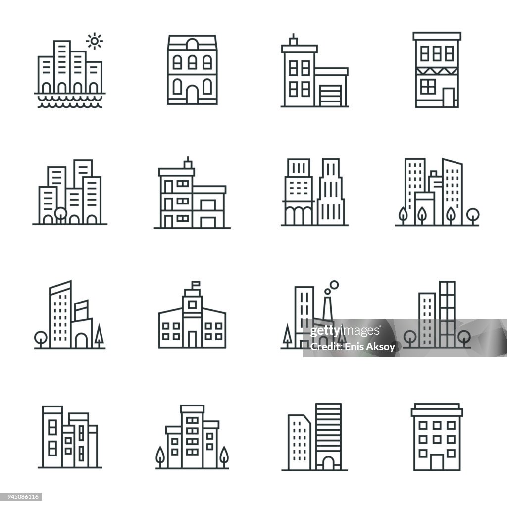 Buildings Icon Set