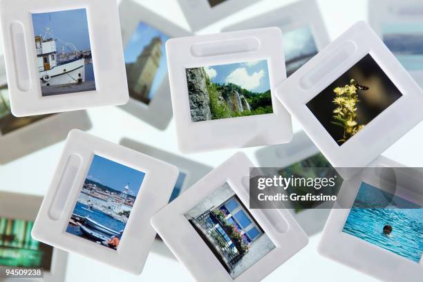 light box with vacation slides - lightbox stock pictures, royalty-free photos & images