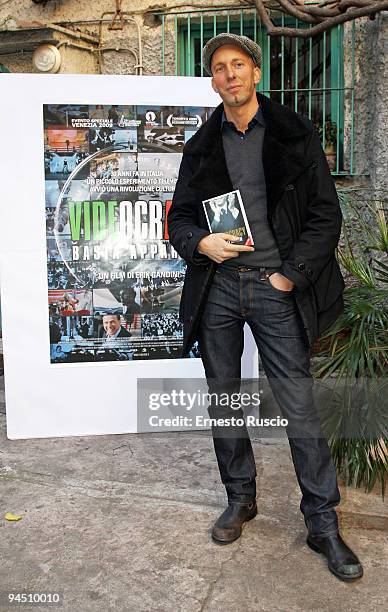 Director Eric Gandini presents the "Videocracy DVD Set" at Politecnico Fandango on December 16, 2009 in Rome, Italy.