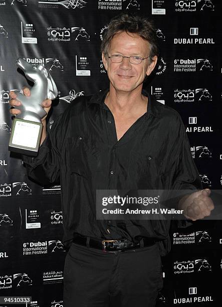 Lloyd Ross with the Muhr AsiaAfrica Documentary Special Jury Prize award for "The Silver Fez" during the Closing Night Award Ceremony at the 6th...