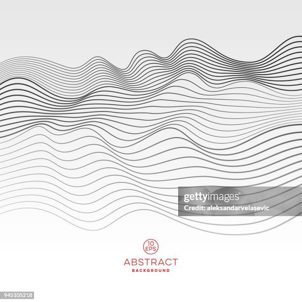 ilustrações de stock, clip art, desenhos animados e ícones de abstract wave background - oscilação curvada