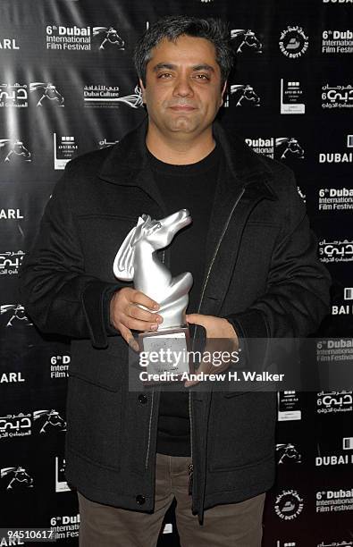 Mohammad Rasoulof with the Muhr AsiaAfrica Feature Special Jury Prize award for "The White Meadows" during the Closing Night Award Ceremony at the...