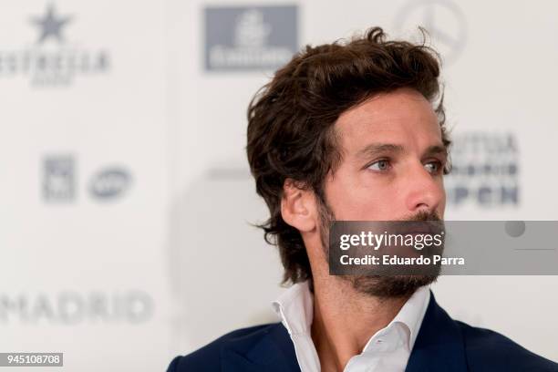 Tennis player Feliciano Lopez attends the 'Mutua Madrid Open. Los retos del futuro' conference at Villamagna hotel on April 12, 2018 in Madrid, Spain.