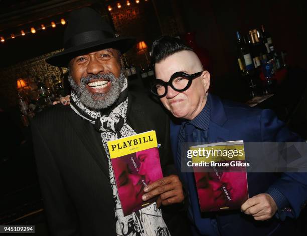 Ben Vereen and Lea DeLaria pose at the opening night of the play "Children of a Lesser God" on Broadway at Studio 54 on April 11, 2018 in New York...