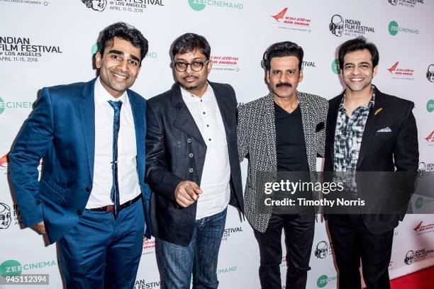 Nitin Sonawane, Dipesh Jain, Manoj Bajpayee and Himanshu Malhorta attend the 16th Annual Indian Film Festival Of Los Angeles opening night premiere...
