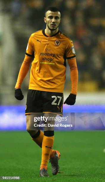 Romain Saiss of Wolverhampton Wanderers looks on during the Sky Bet Championship match between Wolverhampton Wanderers and Derby County at Molineux...