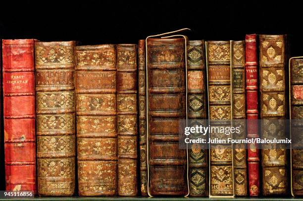 ancient jewish religious books from the portugees synagoge, amsterdam, the netherlands. - jewish museum stock pictures, royalty-free photos & images