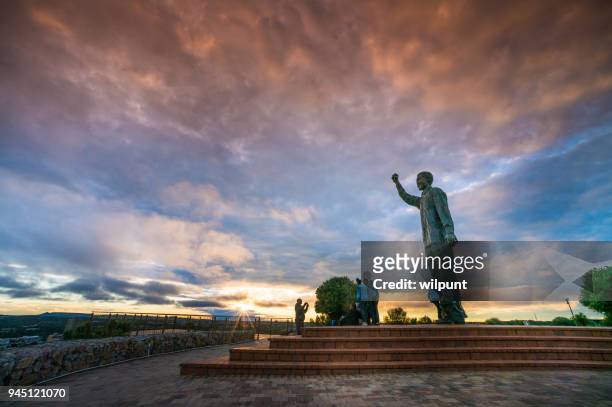 statue of nelson mandela sky - bloem plant stock pictures, royalty-free photos & images