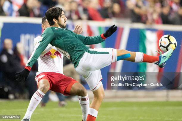 Rodolfo Pizarro of C.D. Guadalajara in action during the New York Red Bulls Vs C.D. Guadalajara CONCACAF Champions League Semi-final 2nd leg match at...