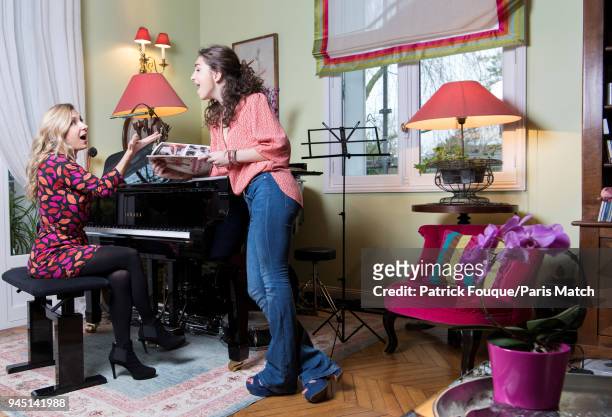 Singer Natalie Dessay with her daughter Neima Naouri are photographed for Paris Match on January 5, 2018 in Paris, France.