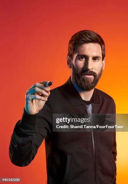 Footballer Lionel Messi is photographed for Four Four Two magazine on April 27, 2017 in London, England.