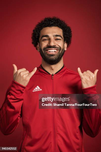 Footballer Mo Salah is photographed for Four Four Two magazine on January 12, 2018 in London, England.