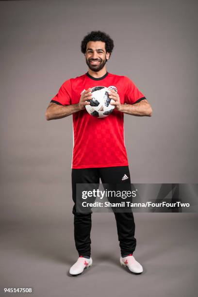 Footballer Mo Salah is photographed for Four Four Two magazine on January 12, 2018 in London, England.