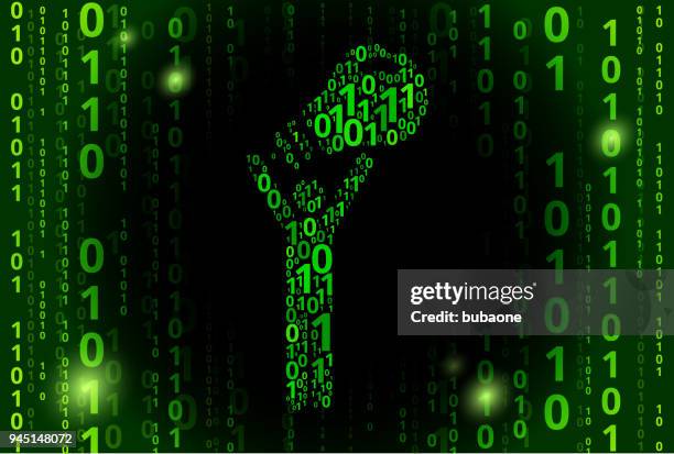 man & lightbulb binary code vector pattern background - binary code lightbulb stock illustrations