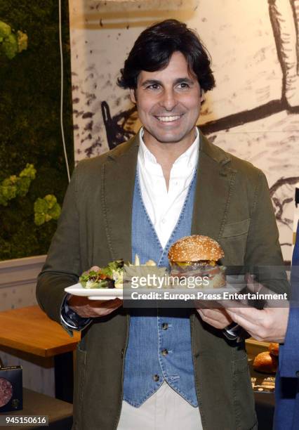 Francisco Rivera presents his new hamburger brand 'Don Angus', made with ecological meat at La Canasta restaurant on April 10, 2018 in Malaga, Spain.
