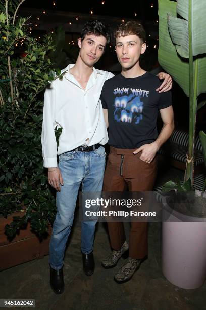 Jacob Bixenman and Tommy Dorfman attend Flaunt and /Nyden Celebrate The New Fantasy Issue with a dinner honoring Hari Nef at The Hollywood Roosevelt...