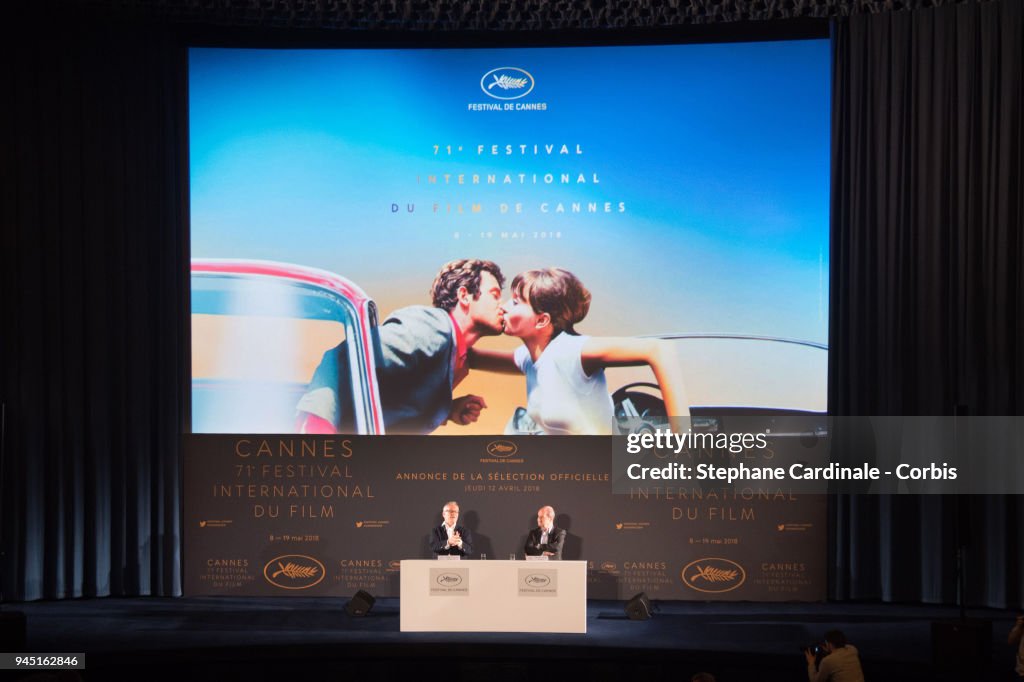 71th Cannes Film Festival Official Selection Presentation At UGC Normandie In Paris