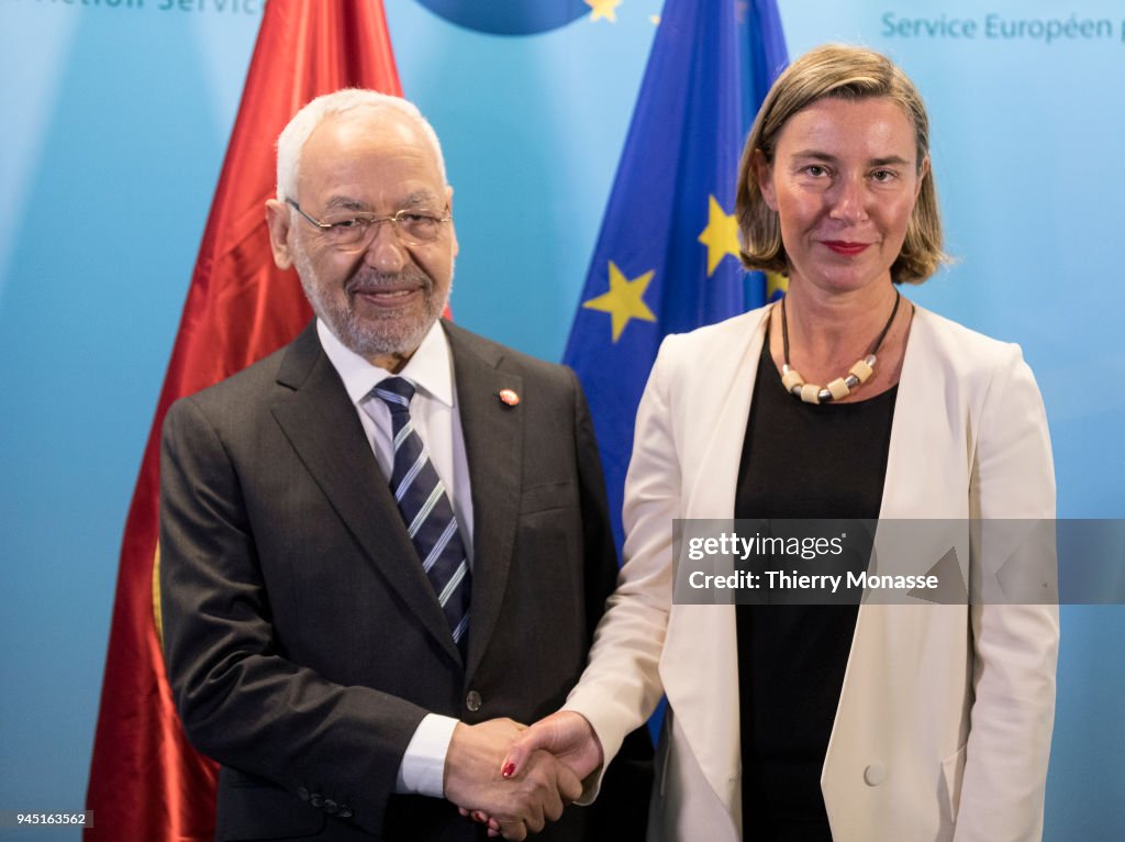 Co-founder of the Ennahdha Party Rachid al-Ghannouchi visits Brussels