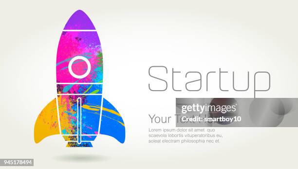 business startup launch rocket - rocket launch stock illustrations
