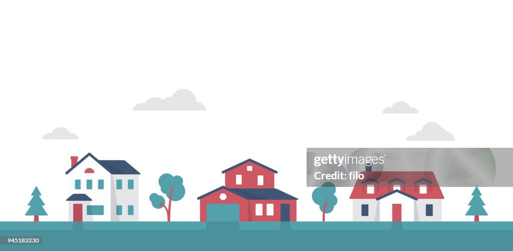 Piccole case comunitarie di quartiere suburbano