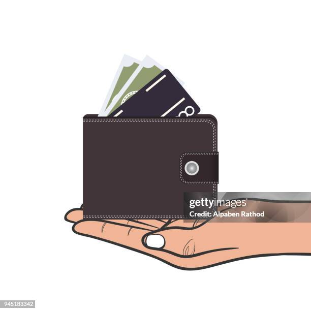 wallet with money - copper art india stock illustrations