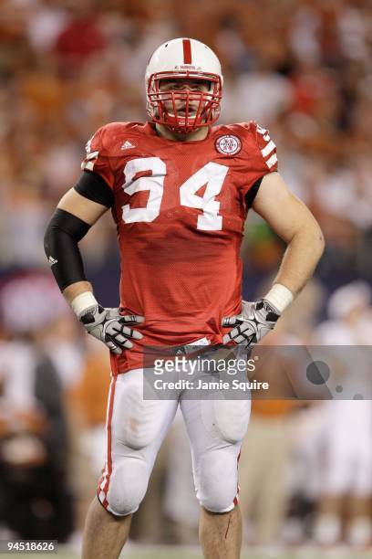 Jared Allen of the Nebraska Cornhuskers stands on the field during Big 12 Football Championship game against the Texas Longhorns at Cowboys Stadium...