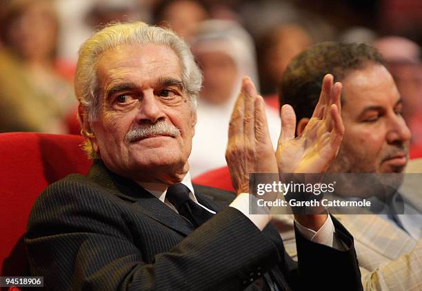 Actor Omar Sharif attends the Closing Night and Award Ceremony of the 6th Annual Dubai International Film Festival held at the Madinat Jumeriah...