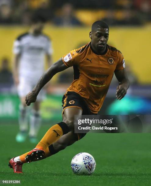 Ivan Cavaleiro of Wolverhampton Wanderers runs with the ball during the Sky Bet Championship match between Wolverhampton Wanderers and Derby County...
