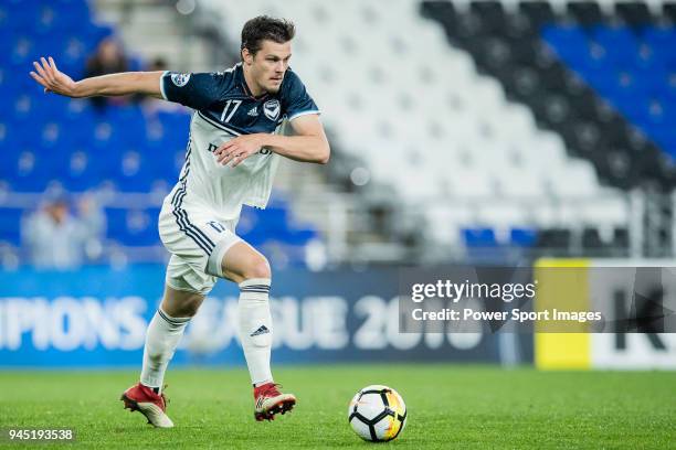 James Donachie of Melbourne Victory in action during the AFC Champions League 2018 Group F match between Ulsan Hyundai FC and Melbourne Victory at...