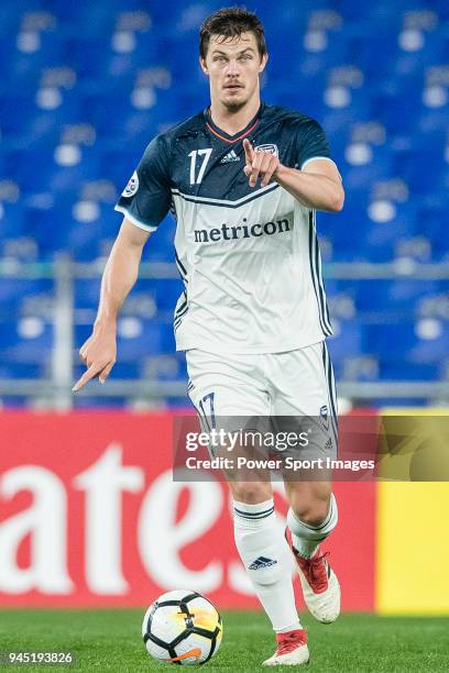 James Donachie of Melbourne Victory in action during the AFC Champions League 2018 Group F match between Ulsan Hyundai FC and Melbourne Victory at...