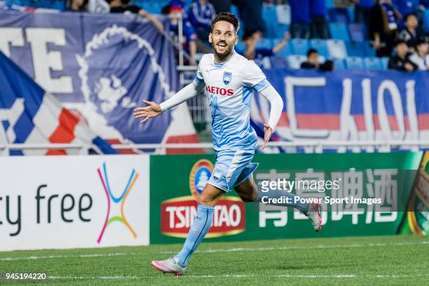Milos Ninkovic of Sydney FC celebrates after scoring his goal during the AFC Champions League 2018 Group H match between Suwon Samsung Bluewings vs...