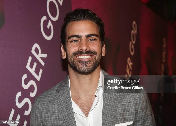 Nyle DiMarco poses at the opening night of the play "Children of a Lesser God" on Broadway at Studio 54 on April 11, 2018 in New York City.