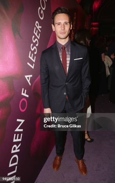 Cory Michael Smith poses at the opening night of the play "Children of a Lesser God" on Broadway at Studio 54 on April 11, 2018 in New York City.