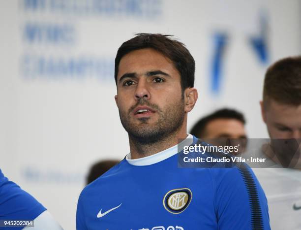 Citadin Martins Eder of FC Internazionale looks on during the FC Internazionale training session at the club's training ground Suning Training Center...