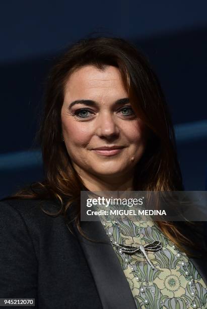 Francesca Lavazza is pictured during the inauguration of the new headquarters of Lavazza called "La Nuvola" designed by Italian architect Cino Zucchi...